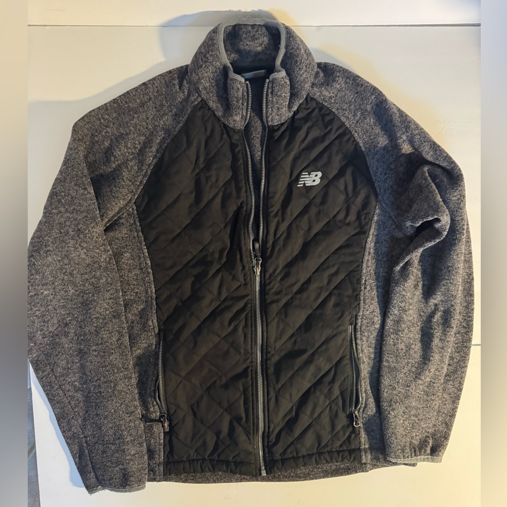 New Balance Puffer Full Jacket Black Mens Medium